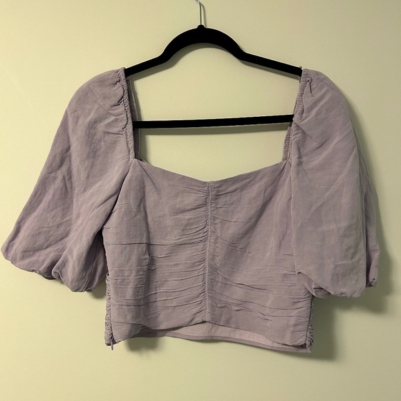 Purple Zara puff sleeve top | Size small | Like New - Picture 2 of 3
